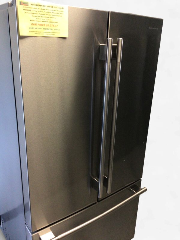 KRFC236SPS KitchenAid Fridge 24.3 cu ft 3 -Door French Door, Ice Maker, Internal Water Dispenser, PRESERVA Cooling System, Frost Free, Adjustable Glass Shelve, ADA Compliant, Energy Star, PrintShield 
