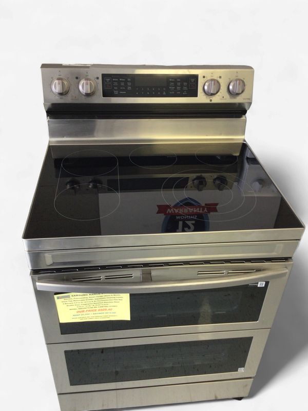 NE63A6751SS-2 Samsung Range Double Oven Electric, Smart Things (Alexa &amp; More!), Glass Top, Removable Griddle, 5 Burners 3.4-cu ft / 2.7-cu ft Air Fry Convection Flex Duo Double Oven, Stainless Steel, 
