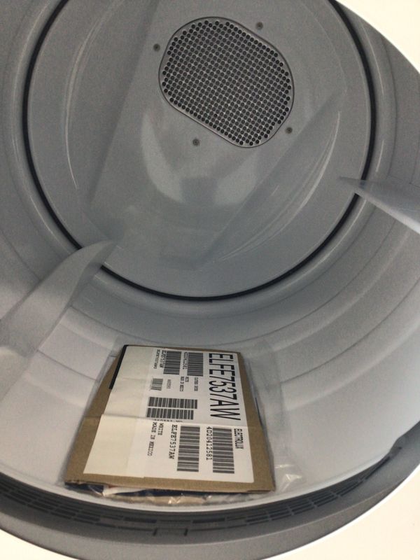 ELFE7537AW Electrolux Dryer 8.0 cu.ft. Front Load, Stackable, 10 Cycles, Customizable, Quick Cycle, Steam, Sound Reduction, Energy Star, NSF, White H.38"W.31.5"D.27"