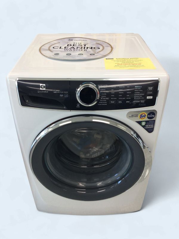 ELFW7537AW Electrolux Washer HE, 4.5 cu.ft. Stackable, 10 Cycles, Luxcare Plus, Pure Rinse, Perfect Steam. Add Garment, Auto Balance, Energy Star, White H.38" W.27" D.32"