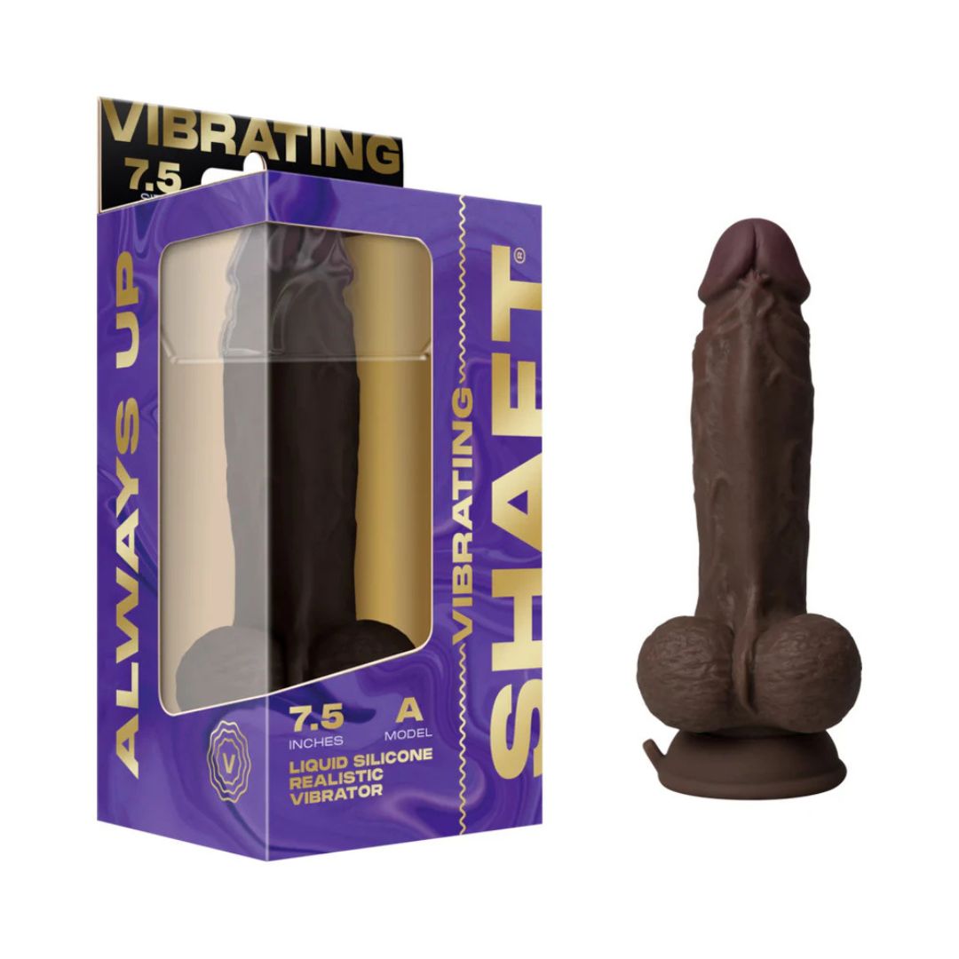 Shaft Liquid Silicone Realistic Vibrator 7.5- Mahogany