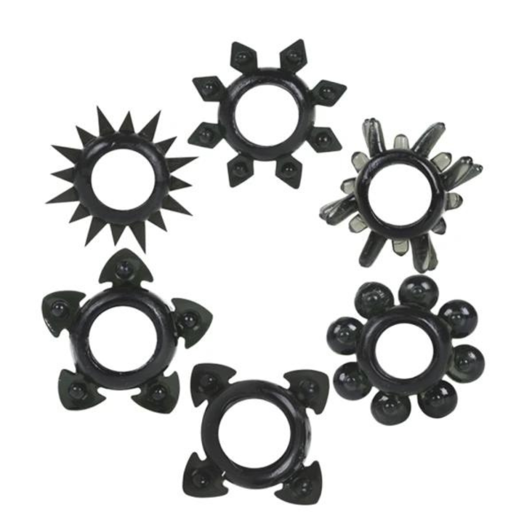Tower of Power Cock Rings (Set of 6)