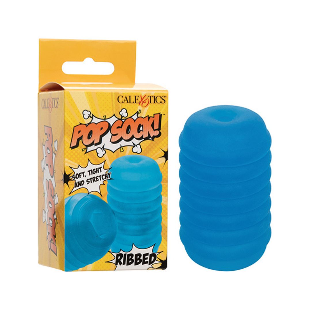 Pop Sock! Ribbed Stroker- Blue