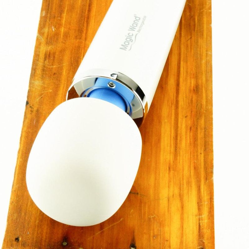 A close-up on the head of the magic wand rechargeable.