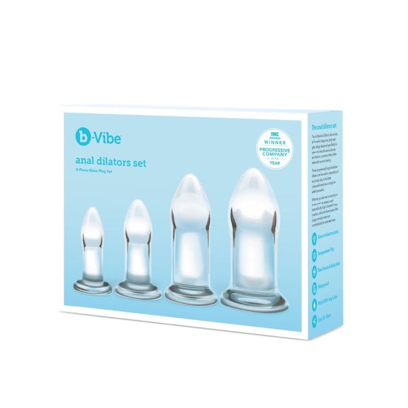 b-Vibe Glass Anal Dilator Set- 4 pc
