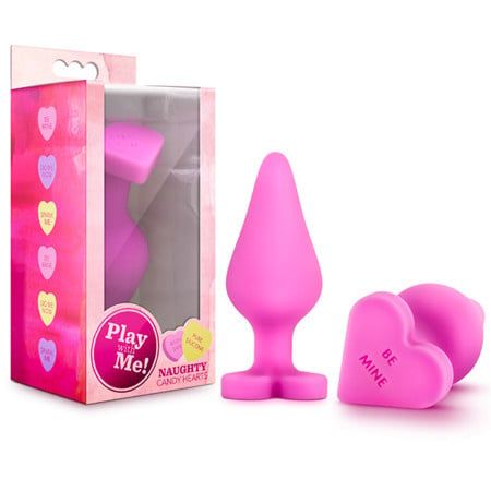 Naughtier Candy Heart Butt Plug, Color: Pink (Ride Me)