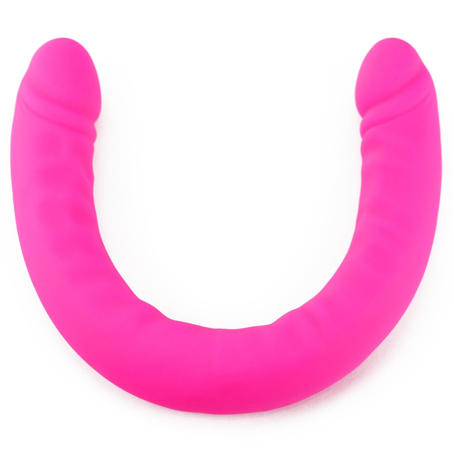 Ruse 18 Inch Silicone Slim Double Dong, Color: Hot Pink