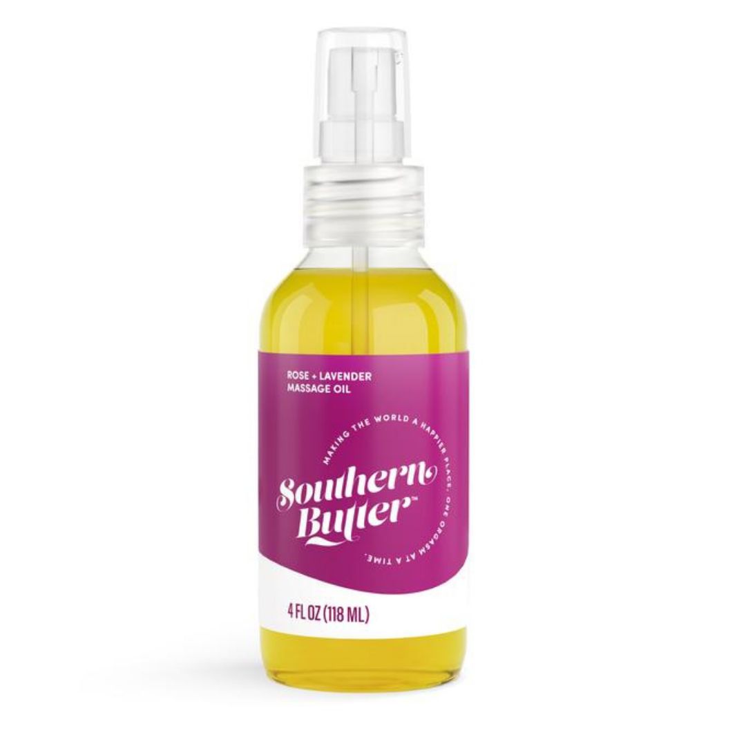Massage &amp; Body Oil, Size: 4 oz, Scent: Rose &amp; Lavender