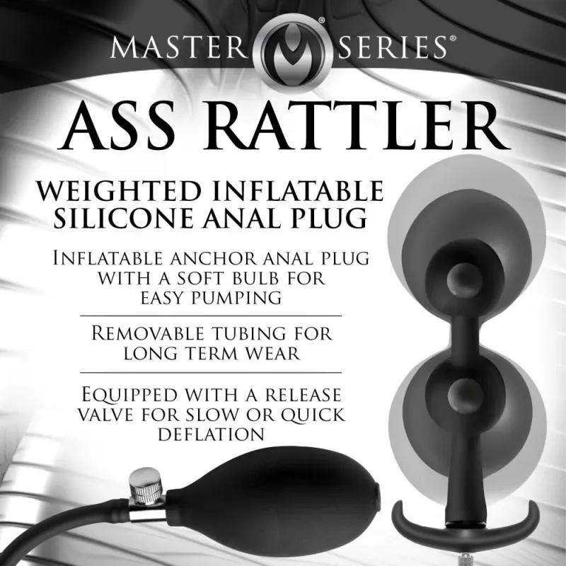 Ass Rattler Weighted XL Inflatable Silicone Anal Plug