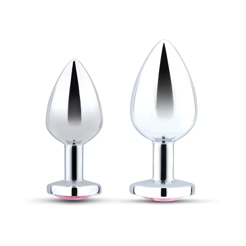 B-Vibe Jewel Heart Metal Butt Plug Training Set