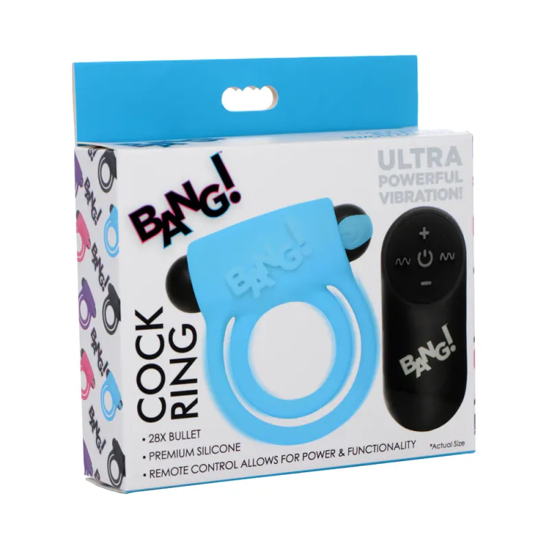 BANG! Silicone Cock Ring &amp; Bullet w/ Remote