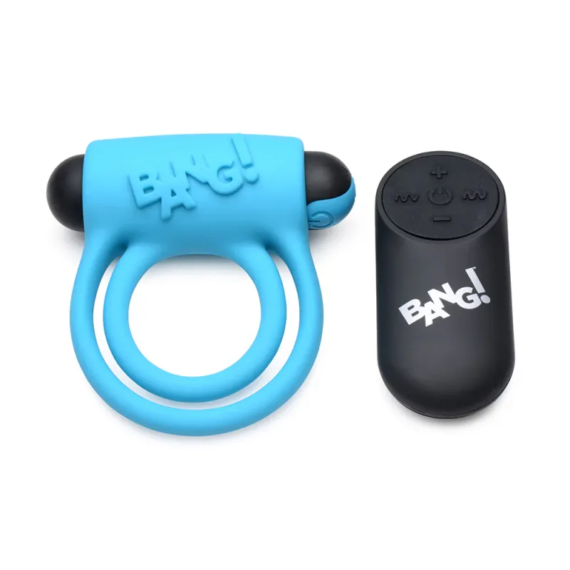 BANG! Silicone Cock Ring &amp; Bullet w/ Remote