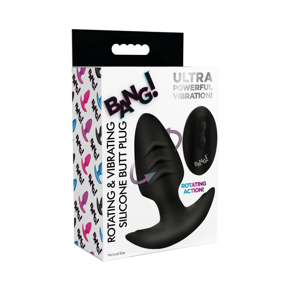BANG! Rotating &amp; Vibrating Silicone Butt Plug
