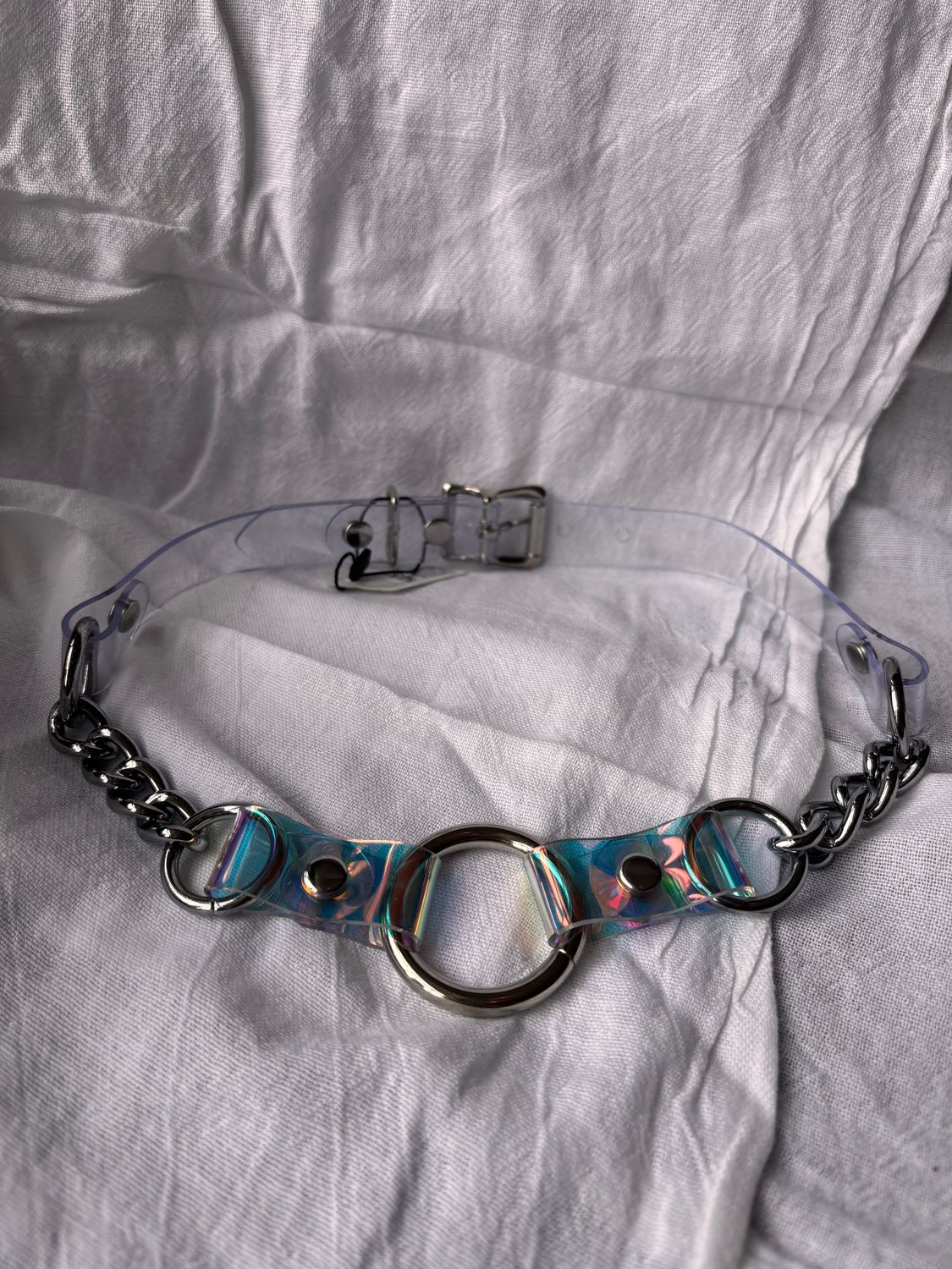 Holographic Industrial Chained Necklace