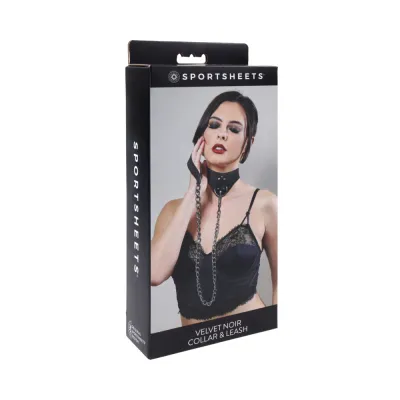 Velvet Noir Collar &amp; Leash