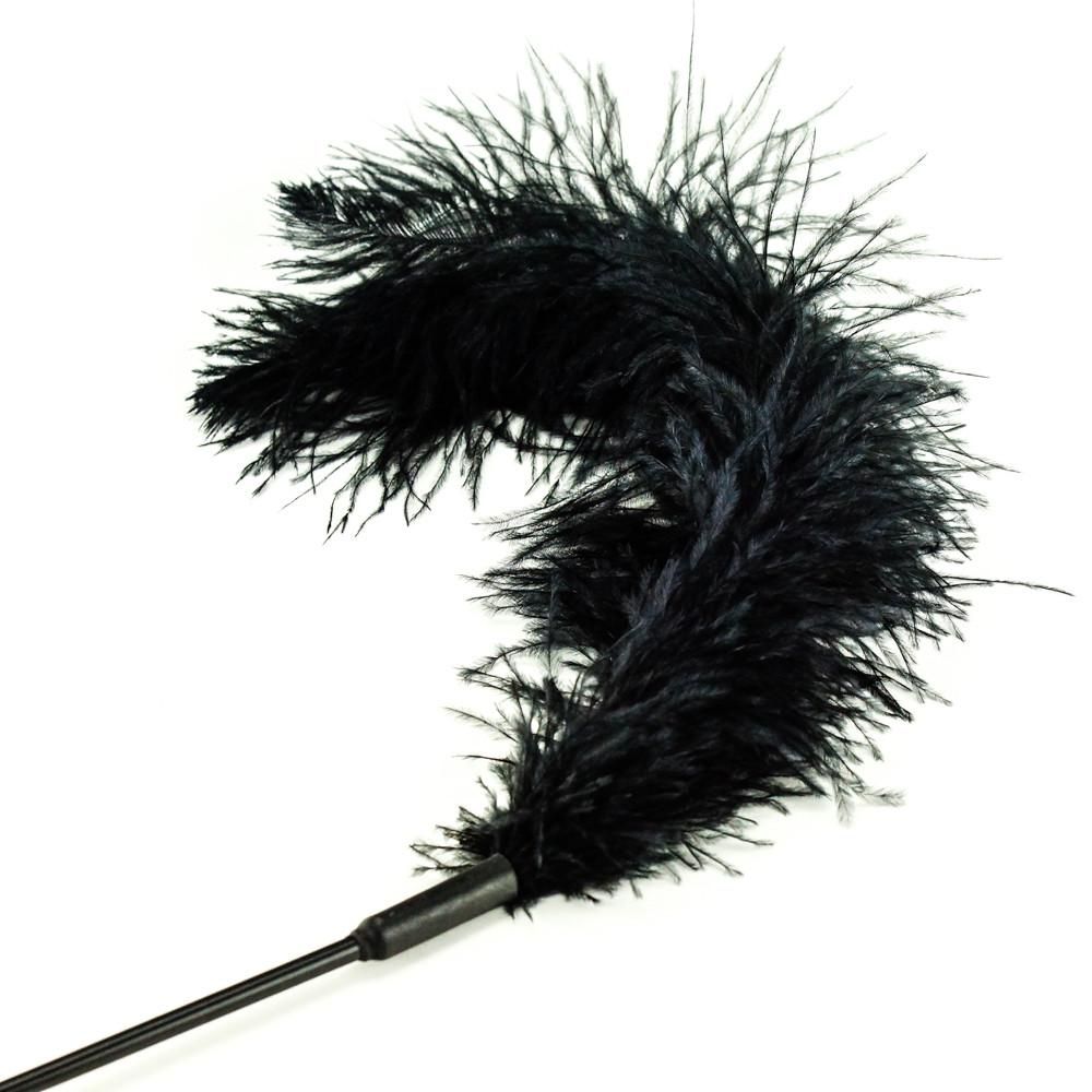 Ostrich Feather Tickler, Color: Black