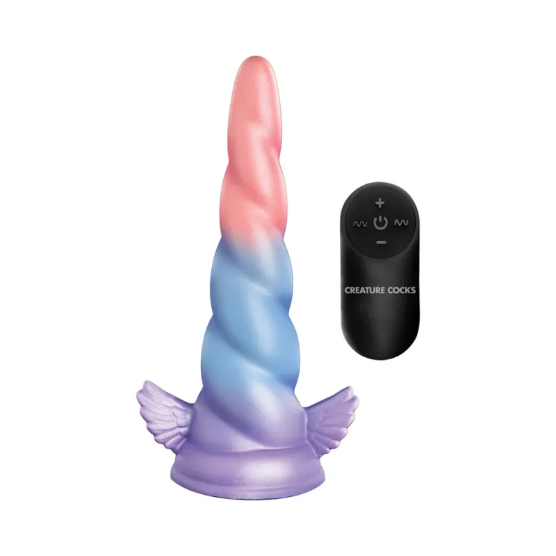Creature Cocks Rainbow Phoenix Vibrating Silicone Dildo
