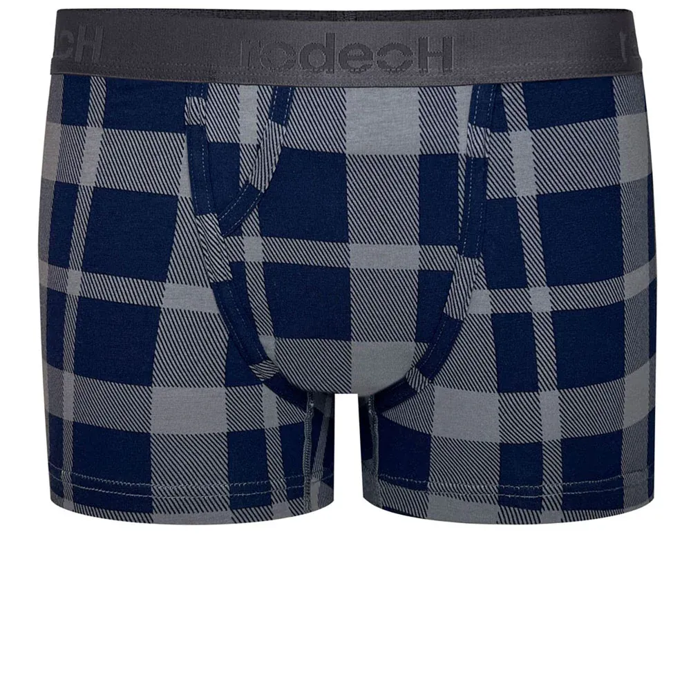 Packing Boxer Top Loading  Blue Gray Plaid