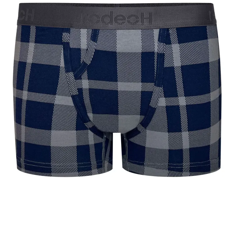 Packing Boxer Top Loading  Blue Gray Plaid