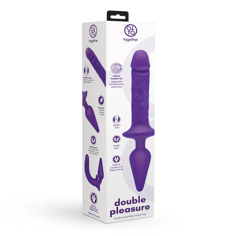 Together Double Pleasure Dildo and Plug- Purple