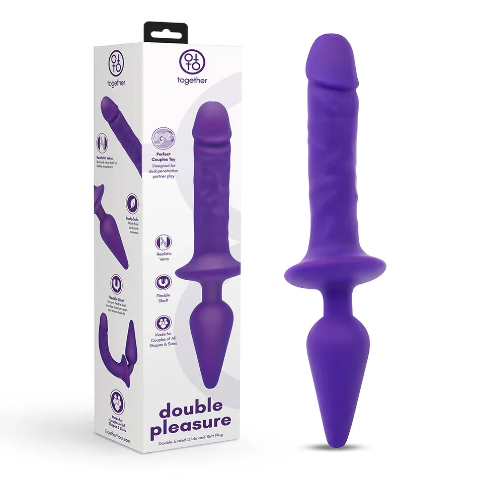 Together Double Pleasure Dildo and Plug- Purple