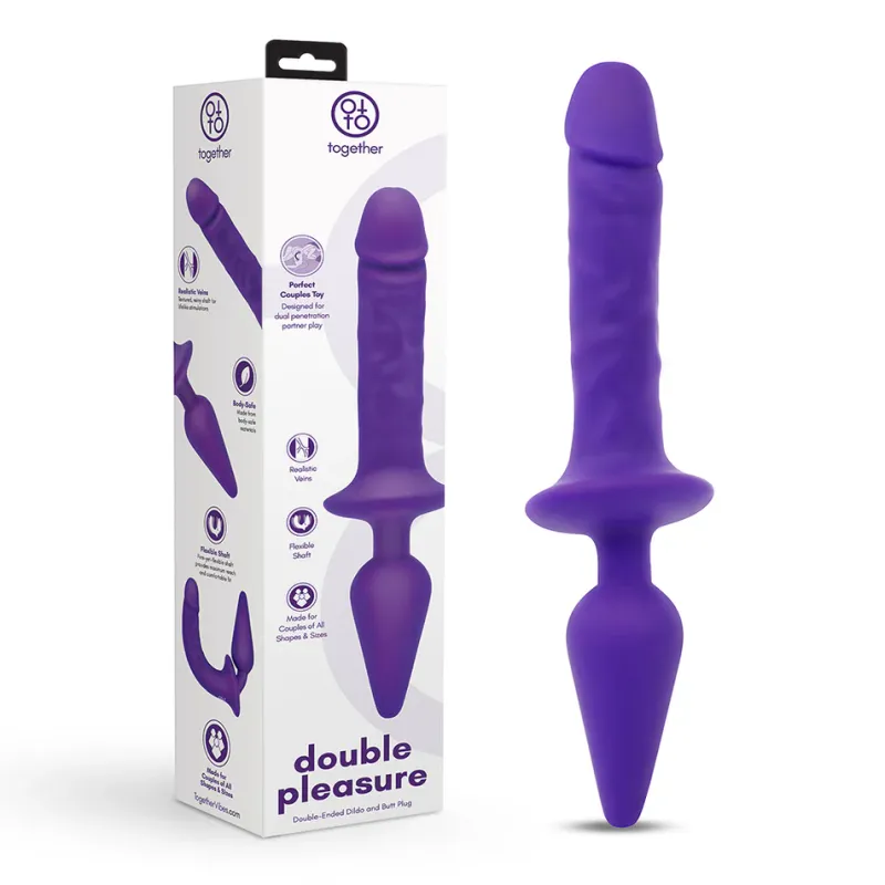 Together Double Pleasure Dildo and Plug- Purple