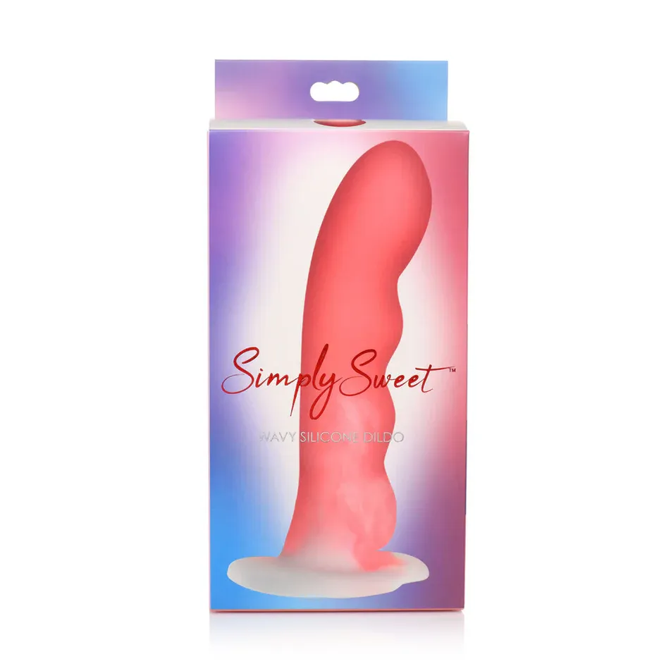 Simply Sweet Wavy Silicone Dildo pink/white