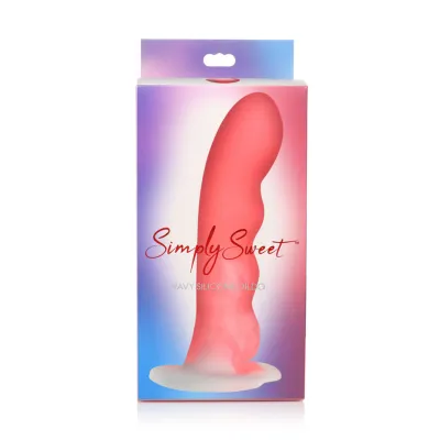 Simply Sweet Wavy Silicone Dildo pink/white