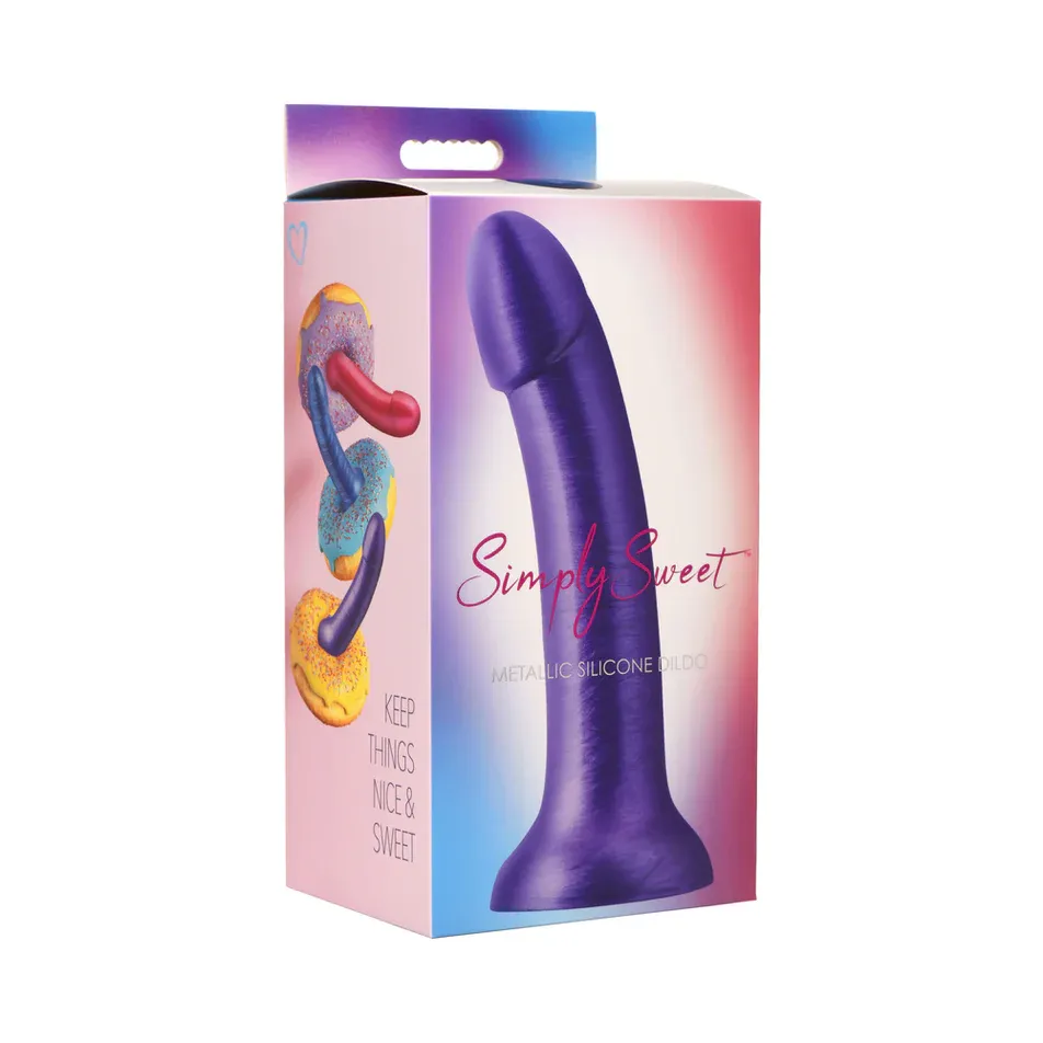 Simply Sweet 7&quot; Metallic Silicone Dildo