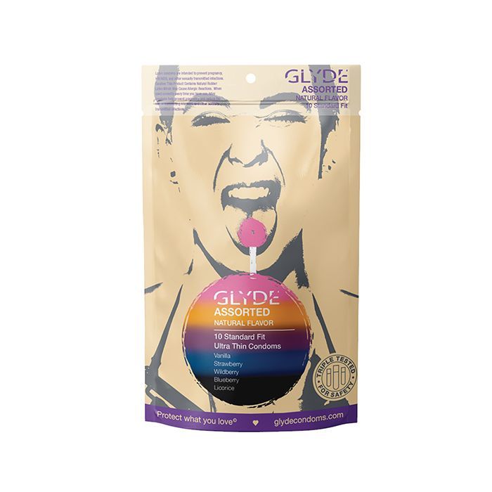 Glyde Assorted Natural Flavor Standard Fit Latex Condoms