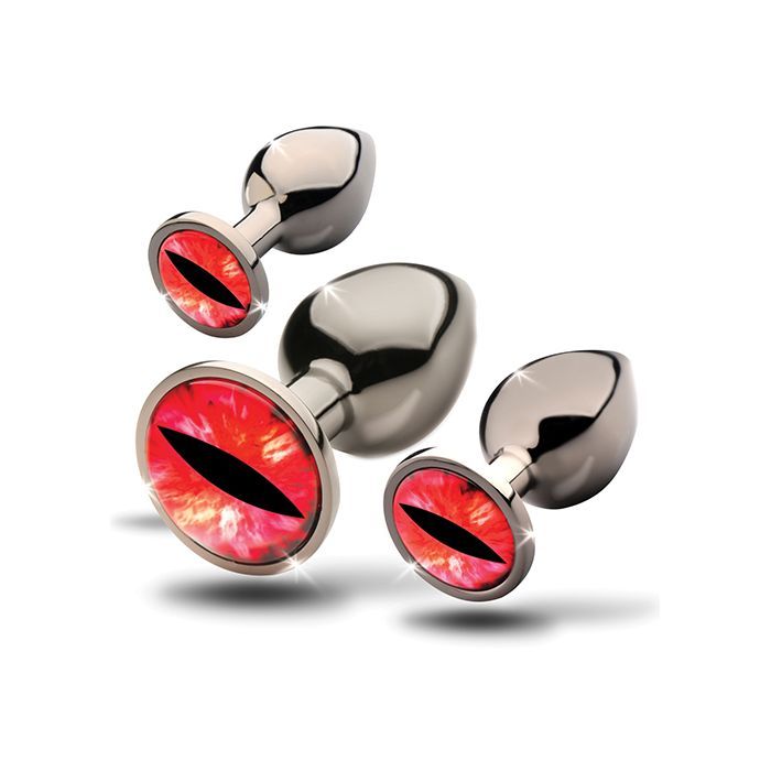 Creature Cocks Sinister Eyes Red Eye Metal Butt Plug Set