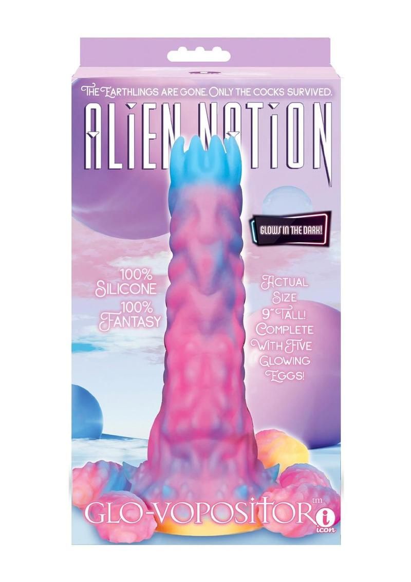 Alien Nation Glo-Vopositor Silicone Glow in the Dark w/ Eggs- Pink/Blue
