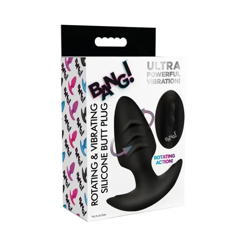 BANG! Rotating &amp; Vibrating Silicone Butt Plug