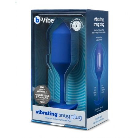 B-Vibe Vibrating Snug Plug 4, Color: Navy