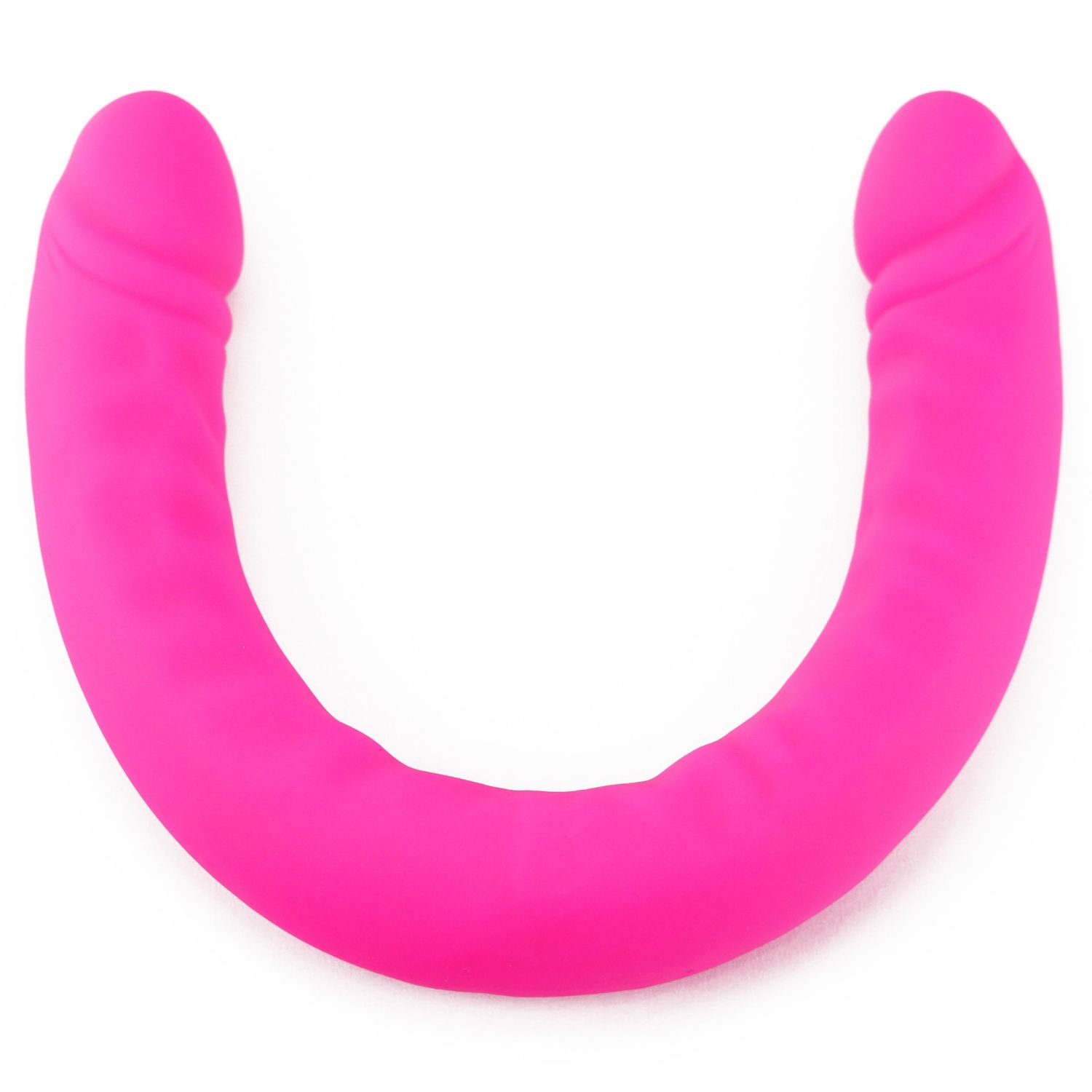 Ruse 18 Inch Silicone Slim Double Dong, Color: Hot Pink