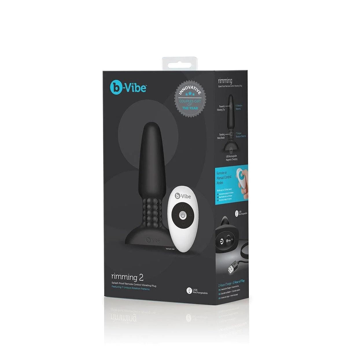b-VIbe Rimming 2 Rotating &amp; Vibrating, Color: Black