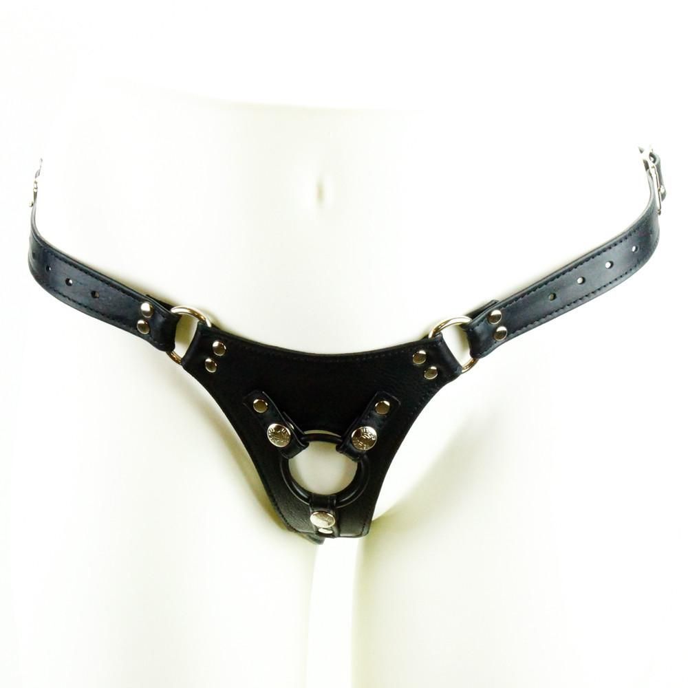 Adjustable Low Rider Harness 27.5" - 43", Color: Black Leather / Chrome