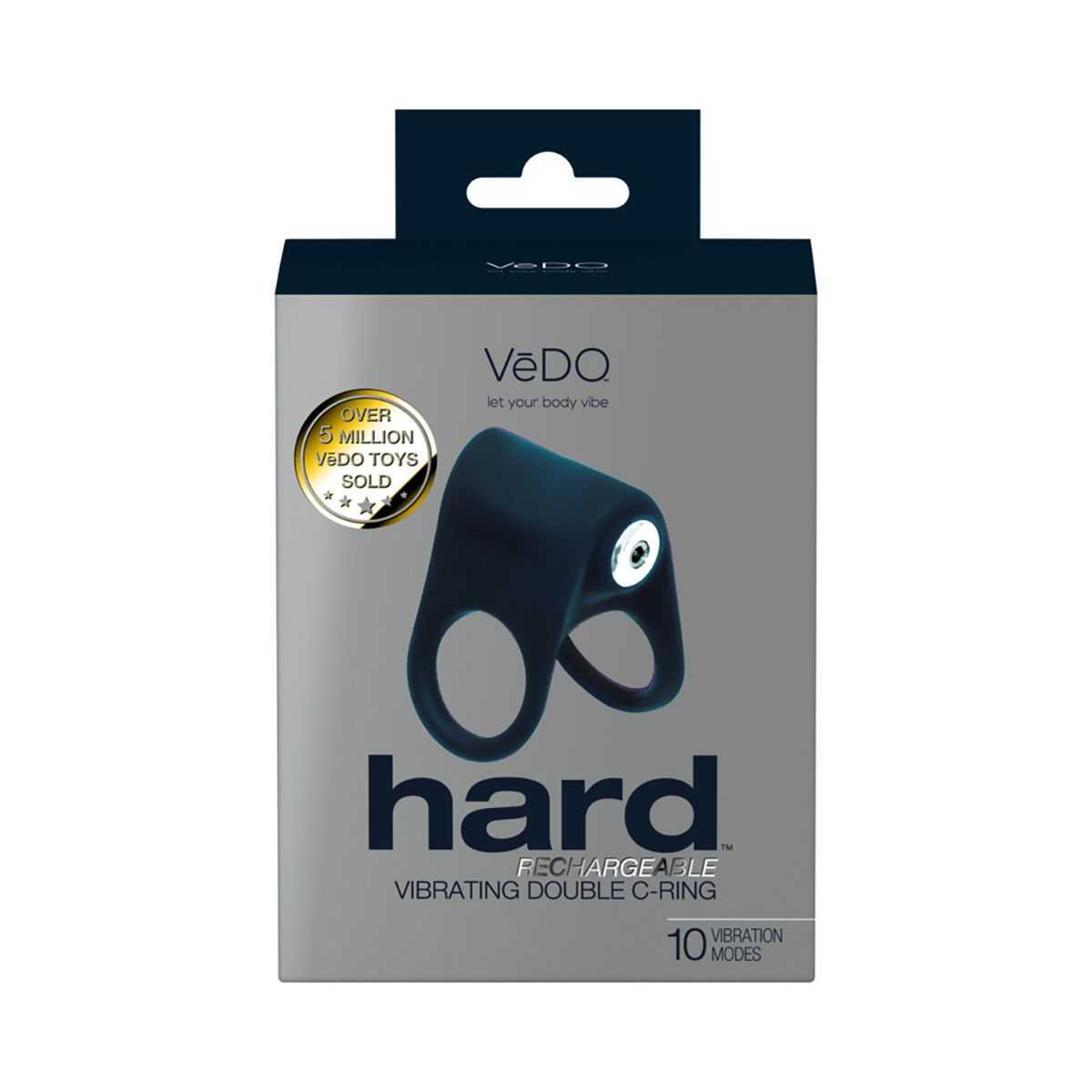 VeDo Hard Rechargeable Vibrating Double Ring , Color: Black