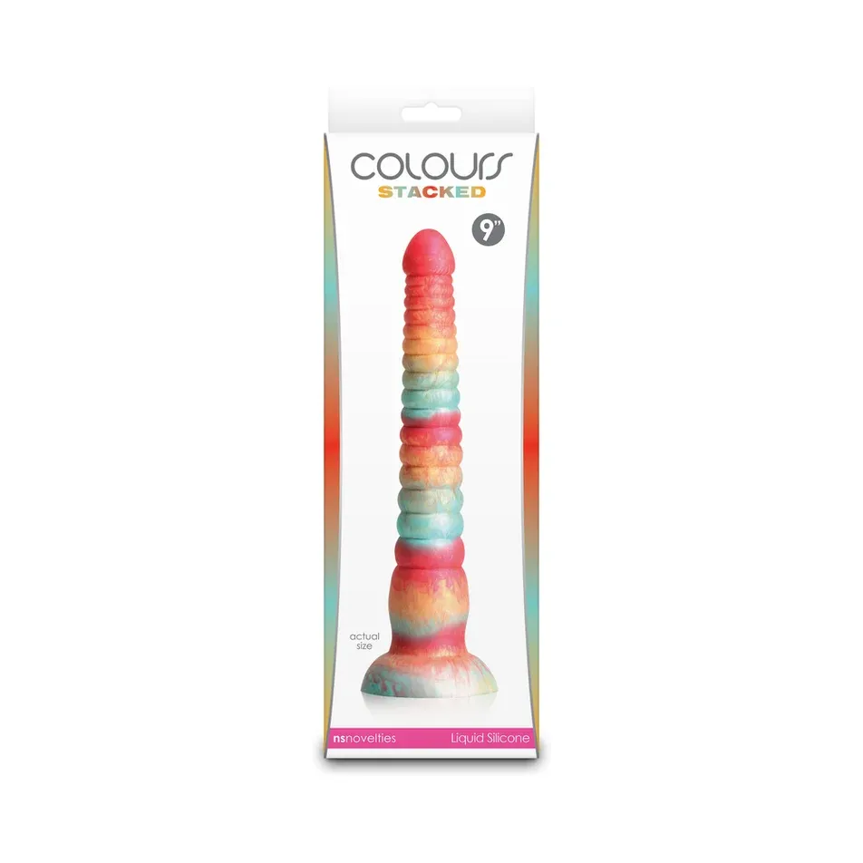 Colours Stacked 9" Silicone Dildo