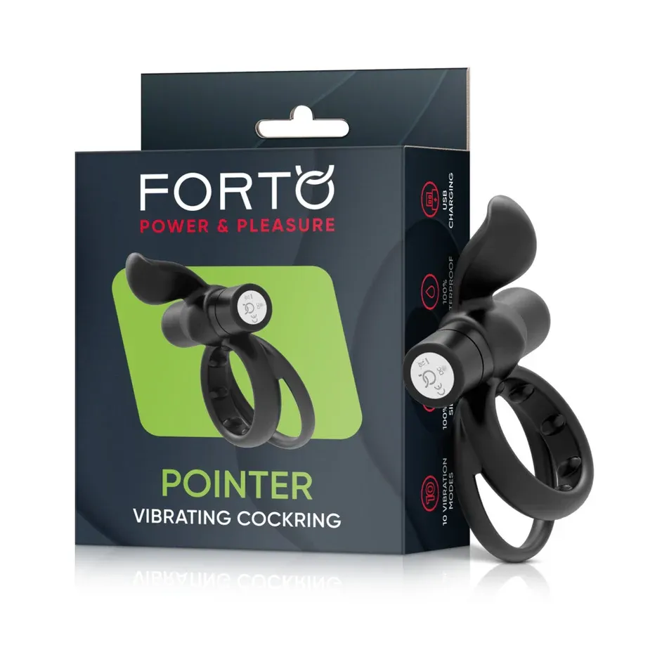 Forto Pointer Vibrating Dual Cock Ring