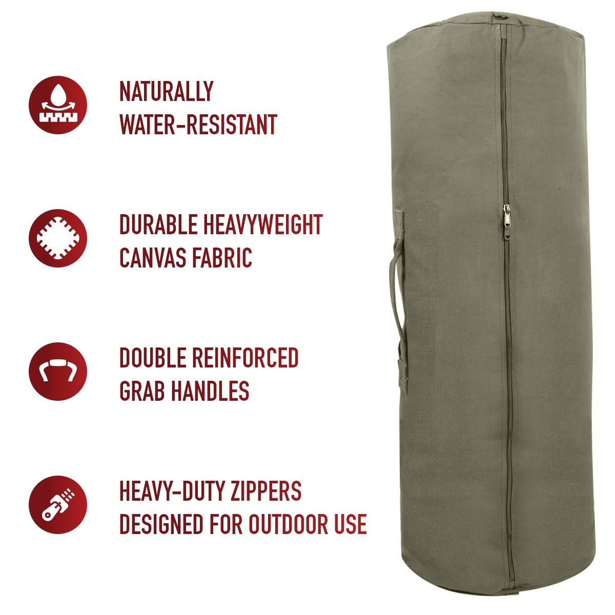 Zipper Army Duffle Bag