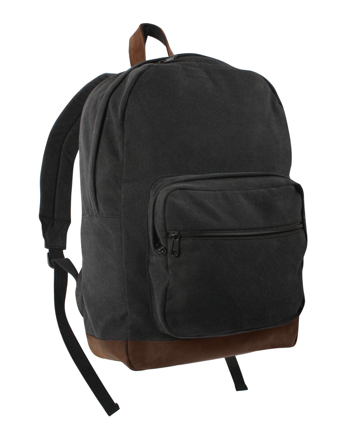 Rothco Vintage Canvas Teardrop Backpack With Leather Accents, Color: Black