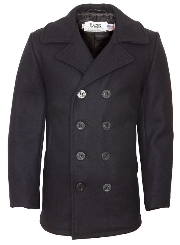 Classic Melton Wool Navy Pea Coat