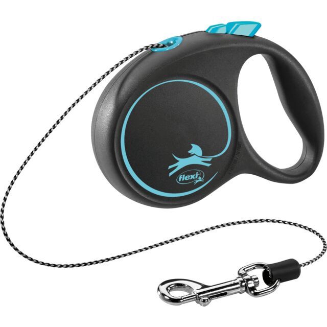 flexi BLACK DESIGN Rollijn met Koord Blauw XS 3M tot 8kg