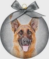 Plenty gifts ornament frosted duitse herder 10,5x4,2x11,5 cm