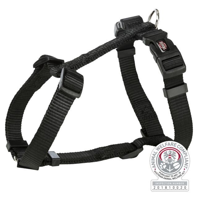 Premium H-Tuig 60–87 cm/25 mm zwart