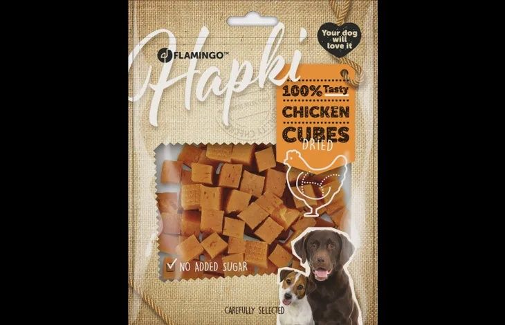 SNACK HAPKI BLOKJES MET KIP 170GR