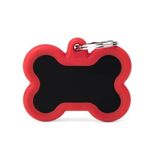 Hushtag groot zwart aluminum bot ID Tag met rood rubber