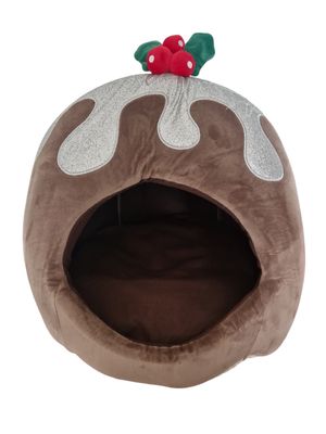 Slaapplek hond en kat Xmas pudding 38x38x35cm