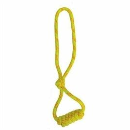 HAPPY PET KNOOP EN SPOEL TUGGER FLOSTOUW GEEL / ORANJE 48X13X4 CM